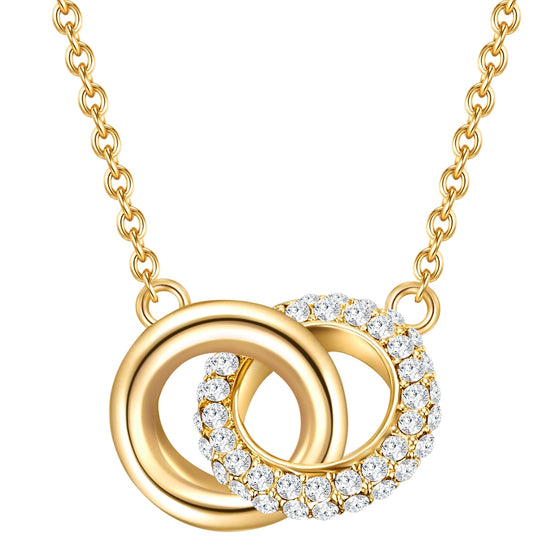 Kette mit Anhänger gelbgold verziert mit Kristallen von Swarovski® weiß