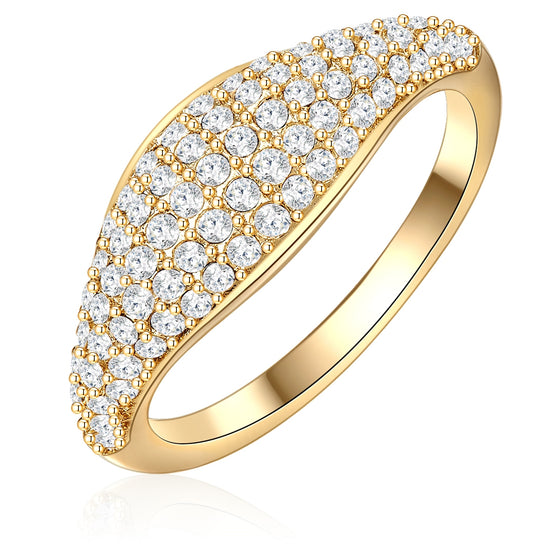 Ring gelbgold verziert mit Kristallen von Swarovski® weiß