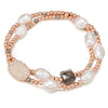 Armband roségold Süßwasser-Zuchtperle weiß Zirkonia weiß