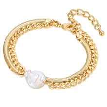  Armband gelbgold Süßwasser-Zuchtperle weiß