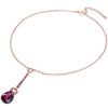 Kette mit Anhänger roségold verziert mit Kristallen von Swarovski® violett Glas violett