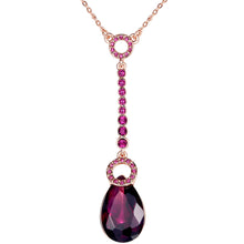  Kette mit Anhänger roségold verziert mit Kristallen von Swarovski® violett Glas violett