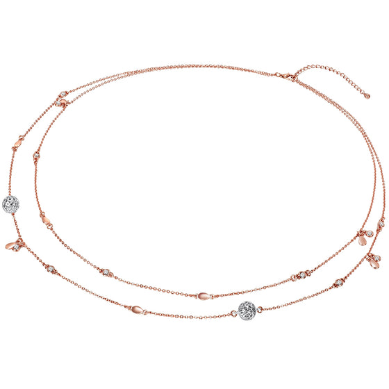 Kette bi-Color Perle (synth.) weiß verziert mit Kristallen von Swarovski® weiß