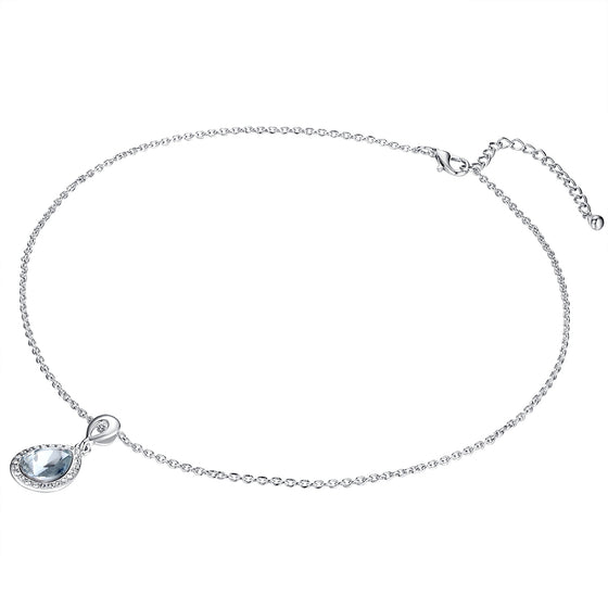 Kette mit Anhänger verziert mit Kristallen von Swarovski® weiß Glas weiß