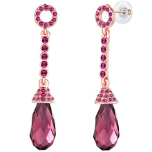  Ohrhänger roségold verziert mit Kristallen von Swarovski® violett Glas violett