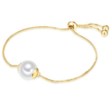  Armband gelbgold Muschelkernperle weiß