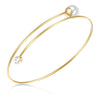 Armband gelbgold Muschelkernperle weiß Glaskristall weiß