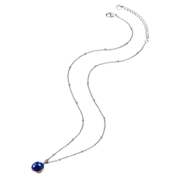 Kette mit Anhänger Lapislazuli (synth.)