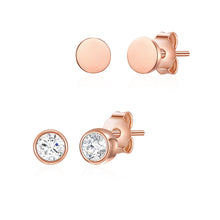  2er Set Ohrstecker roségold Zirkonia weiß