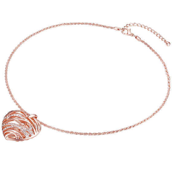 Kette mit Anhänger roségold verziert mit Kristallen von Swarovski® weiß