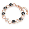 Armband roségold Glas weiß Hämatit