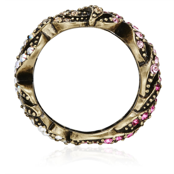 Ring bronze verziert mit Kristallen von Swarovski® bunt