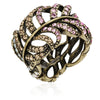 Ring bronze verziert mit Kristallen von Swarovski® bunt