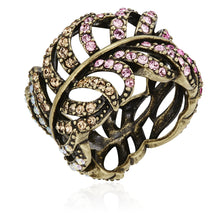  Ring bronze verziert mit Kristallen von Swarovski® bunt