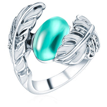  Ring verziert mit Kristallen von Swarovski® weiß Glas grün