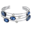 Armband verziert mit Kristallen von Swarovski® weiß Kunststoff blau