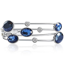  Armband verziert mit Kristallen von Swarovski® weiß Kunststoff blau