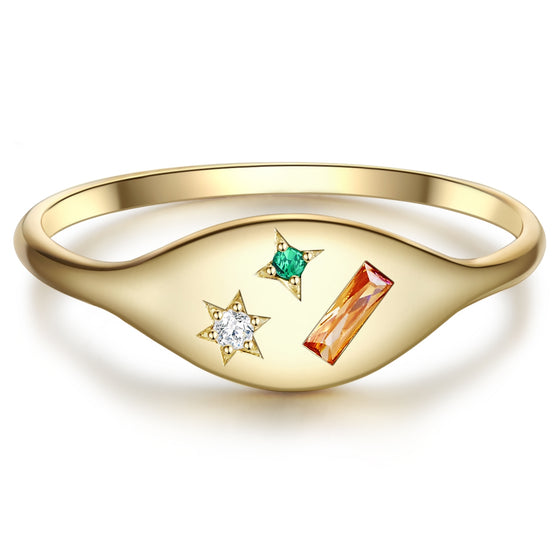 Ring gelbgold Zirkonia bunt