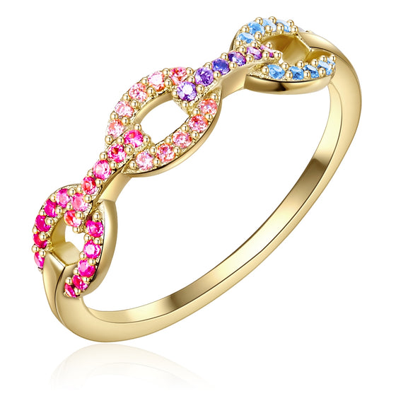 Ring gelbgold Zirkonia bunt