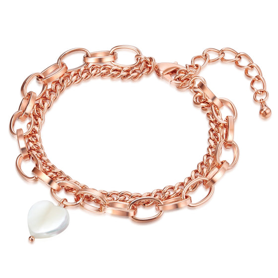 Armband roségold Perlmutt weiß