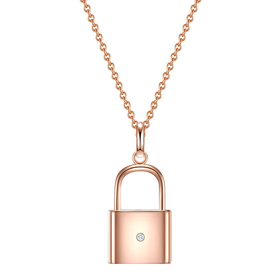 Kette mit Anhänger Sterling Silber roségold Diamant weiß