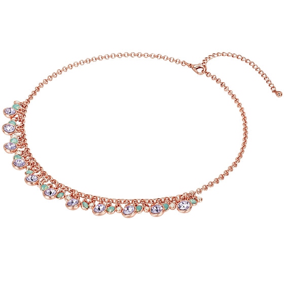 Kette roségold verziert mit Kristallen von Swarovski® bunt