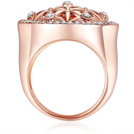 Ring roségold verziert mit Kristallen von Swarovski® weiß