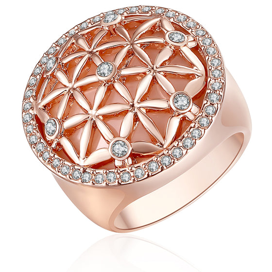 Ring roségold verziert mit Kristallen von Swarovski® weiß