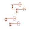 2er Set Ohrstecker roségold Zirkonia weiß